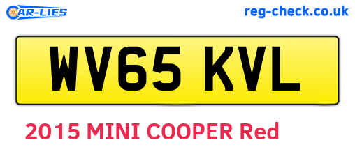 WV65KVL are the vehicle registration plates.