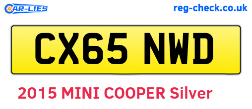 CX65NWD are the vehicle registration plates.