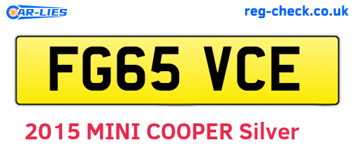 FG65VCE are the vehicle registration plates.