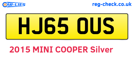 HJ65OUS are the vehicle registration plates.