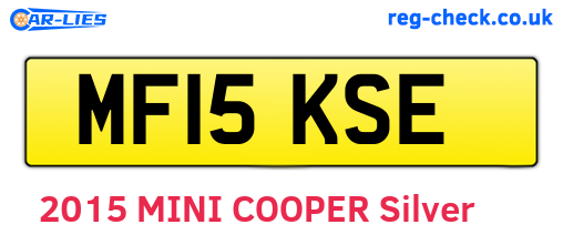 MF15KSE are the vehicle registration plates.