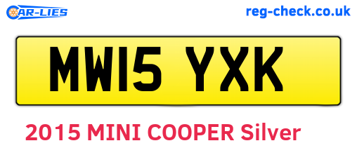 MW15YXK are the vehicle registration plates.