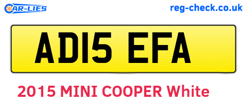 AD15EFA are the vehicle registration plates.