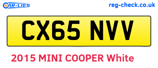 CX65NVV are the vehicle registration plates.