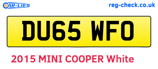 DU65WFO are the vehicle registration plates.