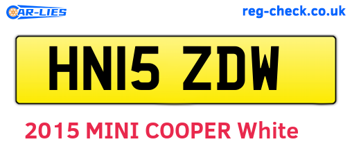 HN15ZDW are the vehicle registration plates.