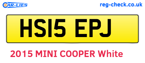 HS15EPJ are the vehicle registration plates.