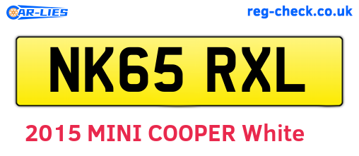 NK65RXL are the vehicle registration plates.
