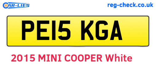PE15KGA are the vehicle registration plates.