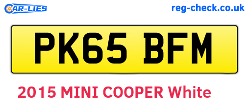PK65BFM are the vehicle registration plates.