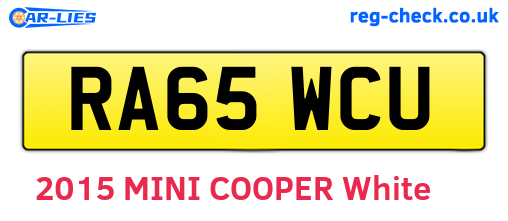 RA65WCU are the vehicle registration plates.