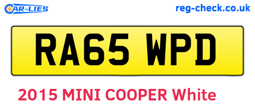 RA65WPD are the vehicle registration plates.