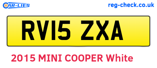 RV15ZXA are the vehicle registration plates.