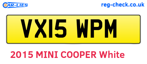 VX15WPM are the vehicle registration plates.