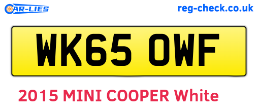 WK65OWF are the vehicle registration plates.