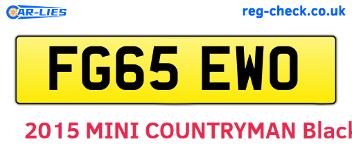 FG65EWO are the vehicle registration plates.