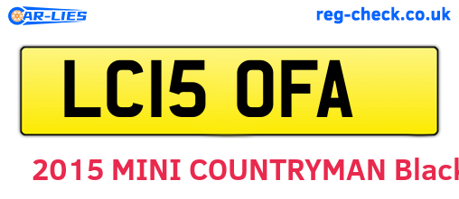 LC15OFA are the vehicle registration plates.