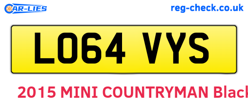 LO64VYS are the vehicle registration plates.