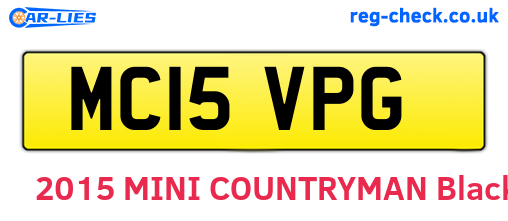 MC15VPG are the vehicle registration plates.