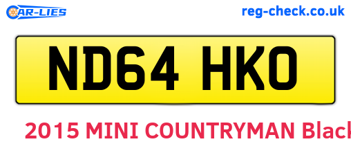 ND64HKO are the vehicle registration plates.