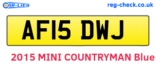 AF15DWJ are the vehicle registration plates.