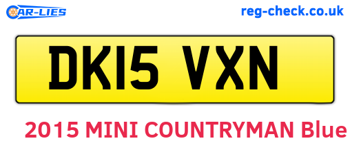 DK15VXN are the vehicle registration plates.