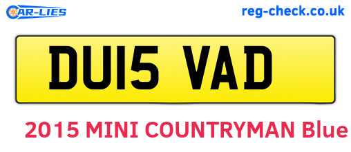 DU15VAD are the vehicle registration plates.