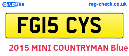 FG15CYS are the vehicle registration plates.