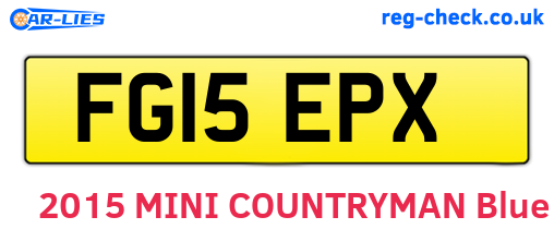FG15EPX are the vehicle registration plates.
