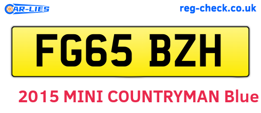 FG65BZH are the vehicle registration plates.