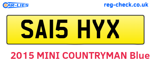 SA15HYX are the vehicle registration plates.