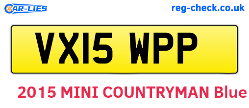 VX15WPP are the vehicle registration plates.