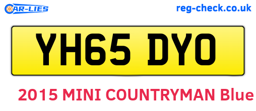 YH65DYO are the vehicle registration plates.