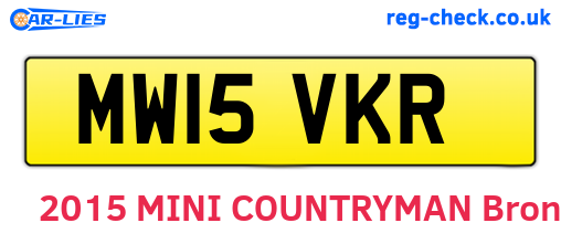 MW15VKR are the vehicle registration plates.