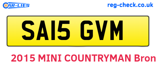 SA15GVM are the vehicle registration plates.
