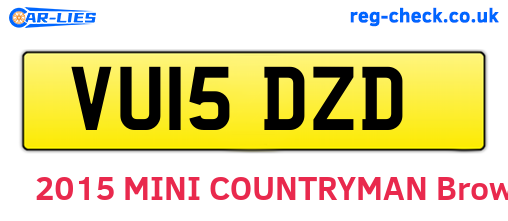VU15DZD are the vehicle registration plates.