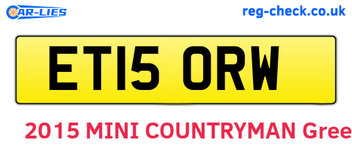 ET15ORW are the vehicle registration plates.