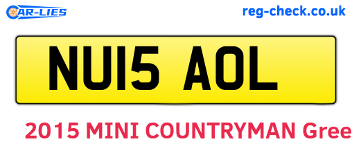 NU15AOL are the vehicle registration plates.