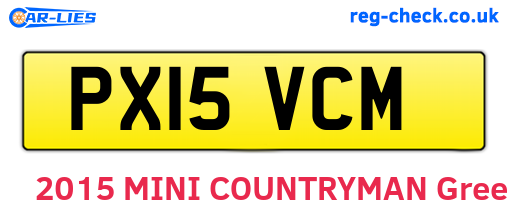 PX15VCM are the vehicle registration plates.