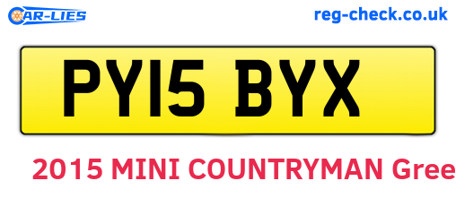 PY15BYX are the vehicle registration plates.