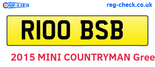 R100BSB are the vehicle registration plates.