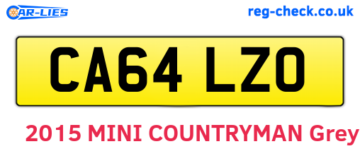 CA64LZO are the vehicle registration plates.