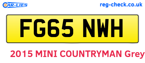 FG65NWH are the vehicle registration plates.