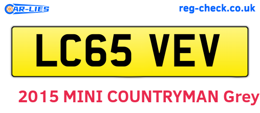 LC65VEV are the vehicle registration plates.
