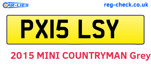 PX15LSY are the vehicle registration plates.