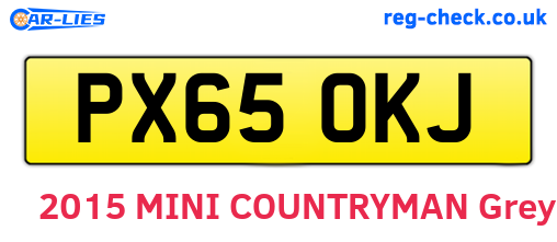 PX65OKJ are the vehicle registration plates.