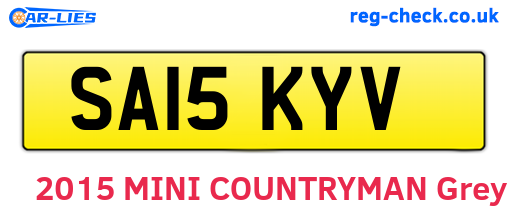 SA15KYV are the vehicle registration plates.