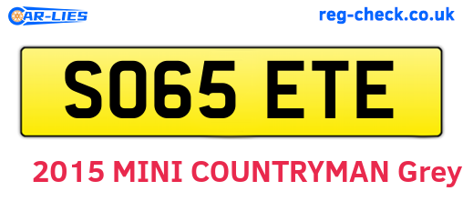 SO65ETE are the vehicle registration plates.