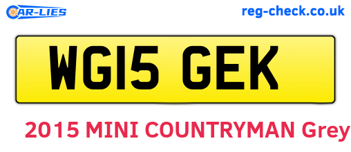 WG15GEK are the vehicle registration plates.