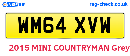 WM64XVW are the vehicle registration plates.